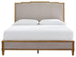 Sharlance California King Upholstered Panel Bed with Mirrored Dresser, Chest and Nightstand