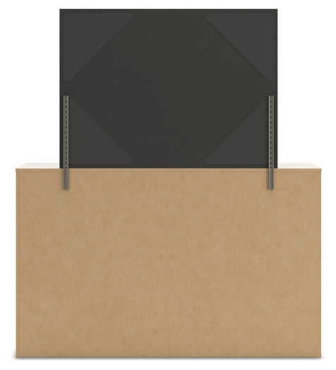 Lawroy Full Panel Headboard with Mirrored Dresser and Nightstand