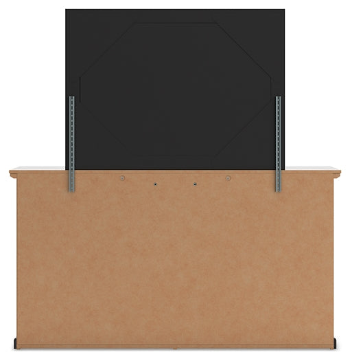 Maribel Queen Panel Bed with Mirrored Dresser, Chest and Nightstand