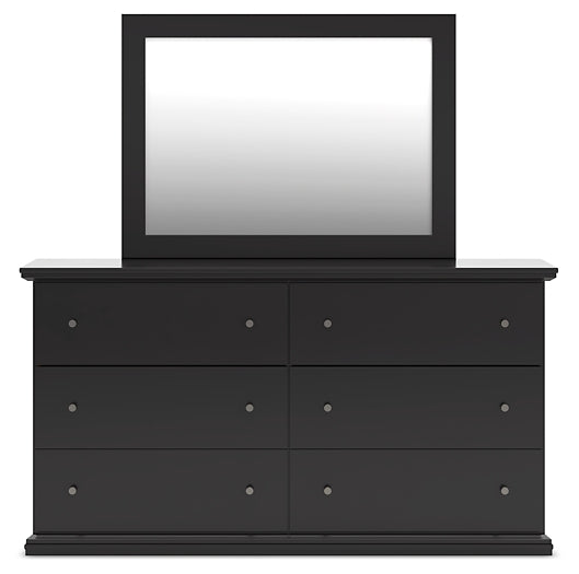 Maribel Twin Panel Bed with Mirrored Dresser and Nightstand