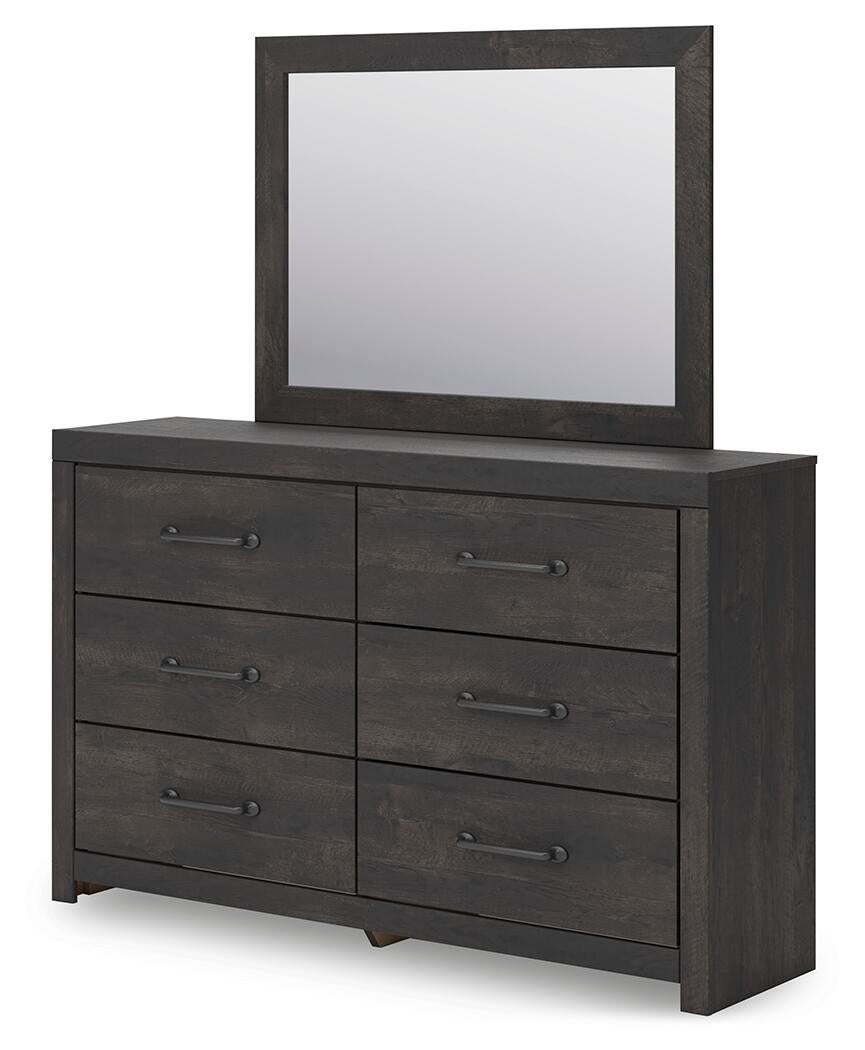 Hollivern Full Panel Storage Bed, Dresser, Mirror, Chest and Nightstand