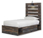 Drystan Full Panel Bed with 4 Storage Drawers with Mirrored Dresser, Chest and Nightstand