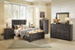 Brinxton Full Panel Bed with Mirrored Dresser, Chest and Nightstand