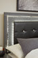 Lodanna Full Upholstered Panel Headboard with Mirrored Dresser, Chest and 2 Nightstands