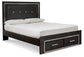 Kaydell Queen Panel Bed with Storage with Mirrored Dresser