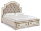 Realyn California King Upholstered Bed with Mirrored Dresser and Chest